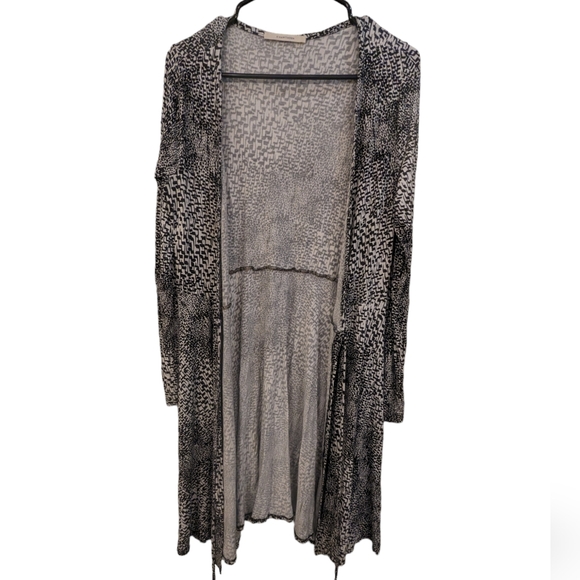 41 Hawthorn Midi Long Sleeve Real Wrap Dress Black Geometric Print Sz Medium - Picture 6 of 8